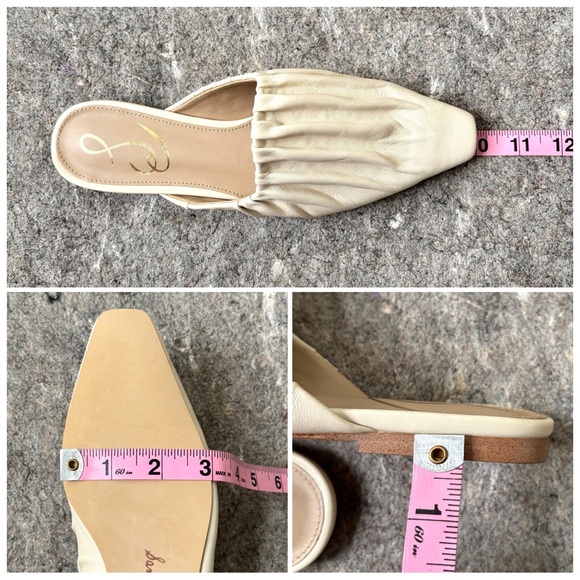 Sam Edelman Cecilia Ivory Leather square toe slip on mules flats - Picture 14 of 15